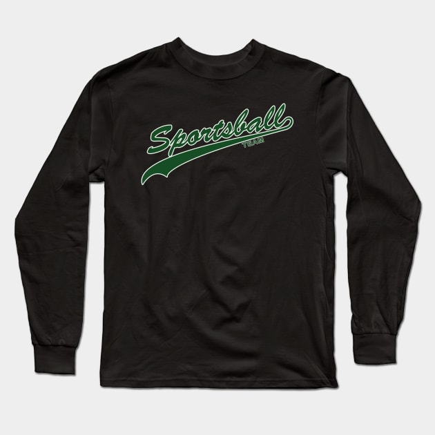 Sportsball! (Green & White) Long Sleeve T-Shirt by nerdprince